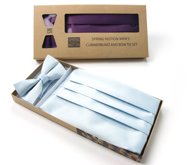 Spring Notion Men's Cummerbund and Bow Tie Set Antique Gold - Image 5
